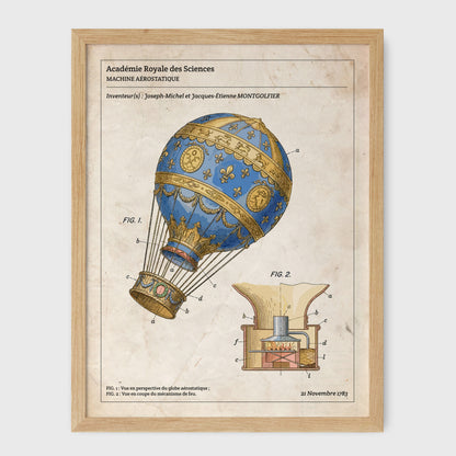 Affiche de brevet - Montgolfière