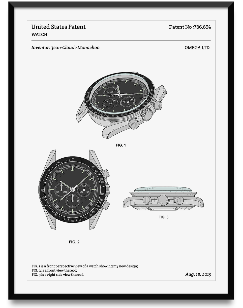 Affiche de brevet - Omega Speedmaster