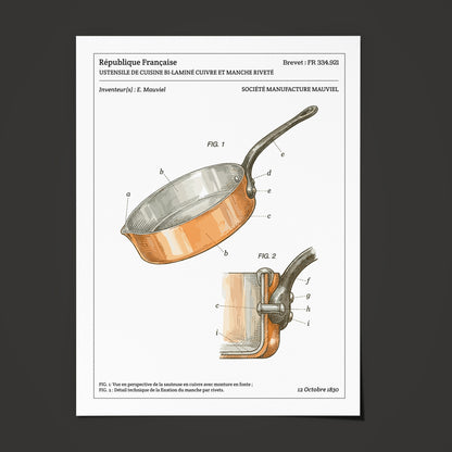 Affiche de brevet - Poêle en cuivre