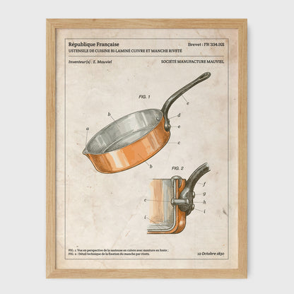 Affiche de brevet - Poêle en cuivre
