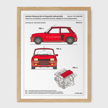 Affiche de brevet - Renault R5 Turbo