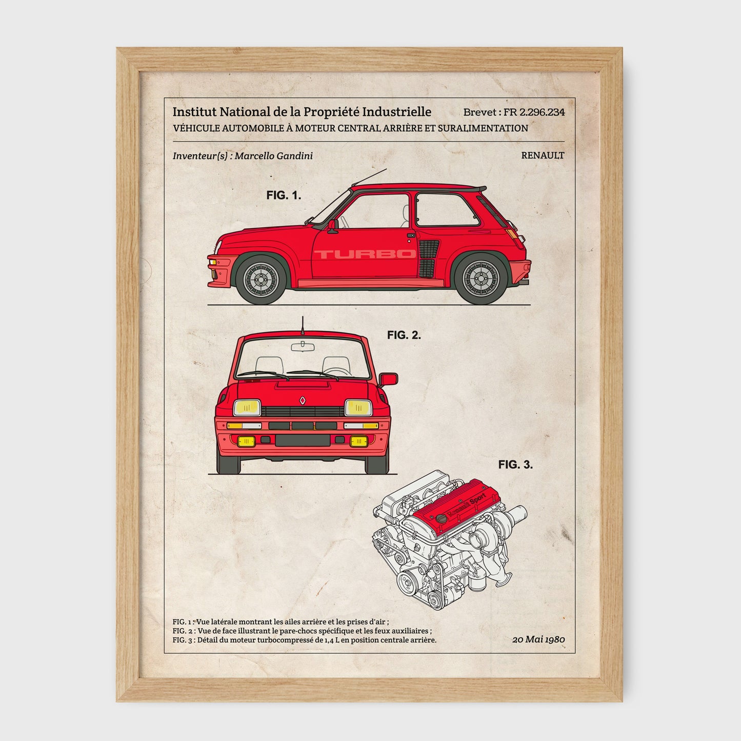 Affiche de brevet - Renault R5 Turbo