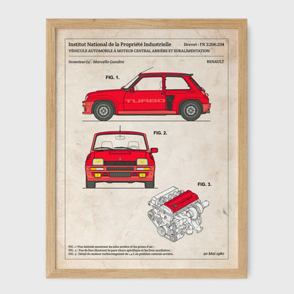 Affiche de brevet - Renault R5 Turbo