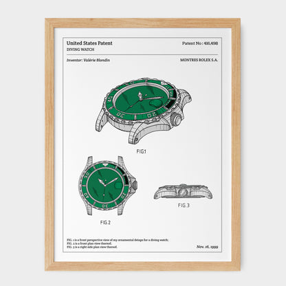 Affiche de brevet - Rolex Submariner