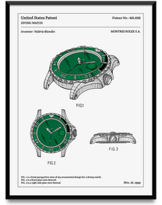 Affiche de brevet - Rolex Submariner