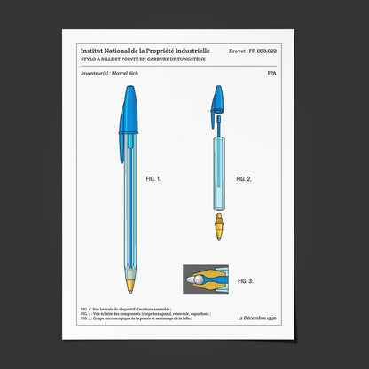 Affiche de brevet - Stylo bille BIC