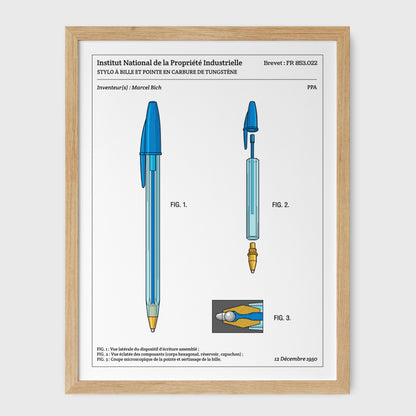 Affiche de brevet - Stylo bille BIC