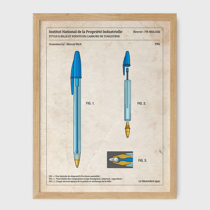 Affiche de brevet - Stylo bille BIC