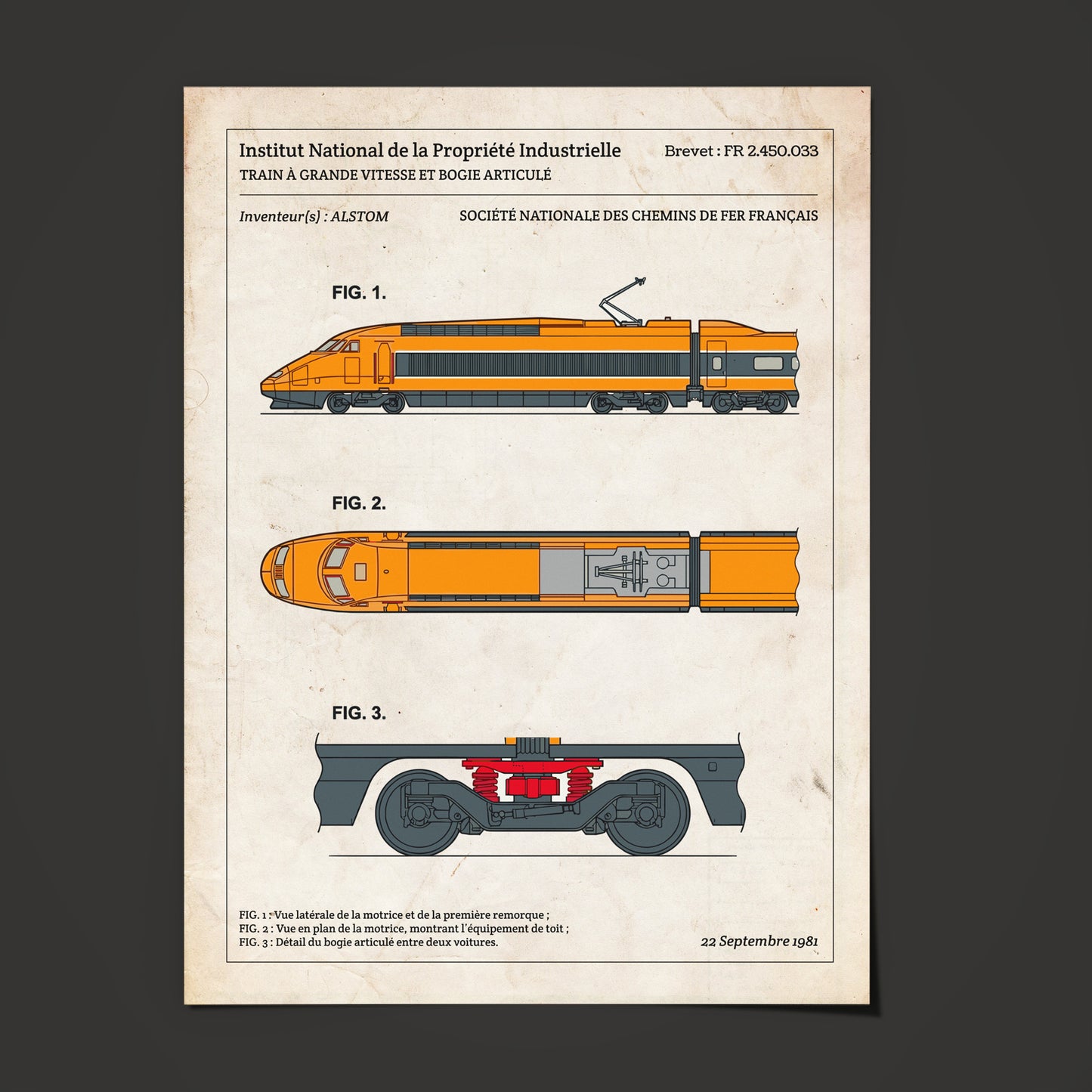Affiche de brevet - TGV