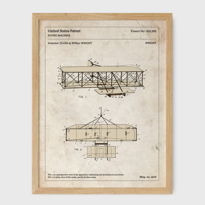 Affiche de brevet - Avion des frères Wright