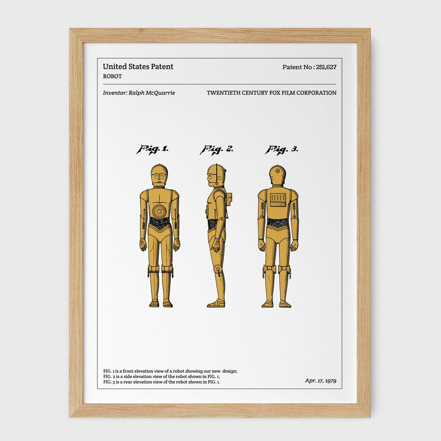 Affiche de brevet - Star Wars - C-3PO