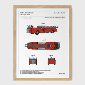 Affiche de brevet - Camion de pompier