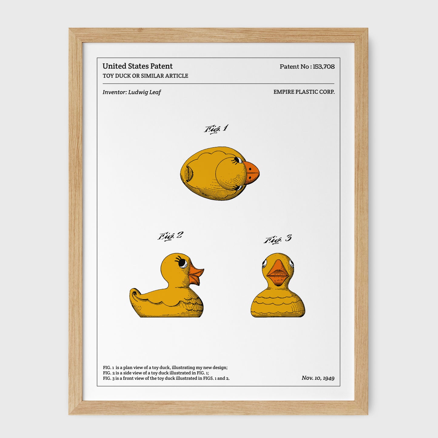 Affiche de brevet - Canard en plastique