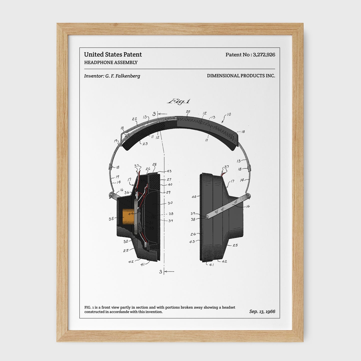 Affiche de brevet - Casque Audio