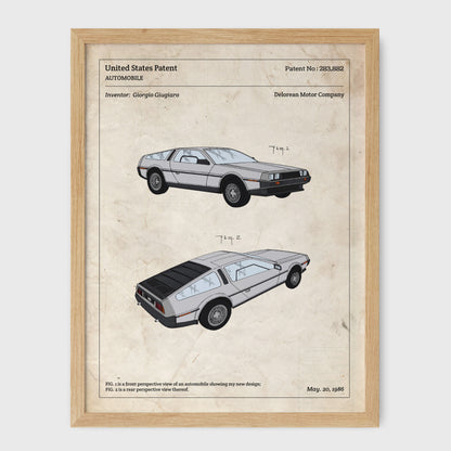 Affiche de brevet - Delorean