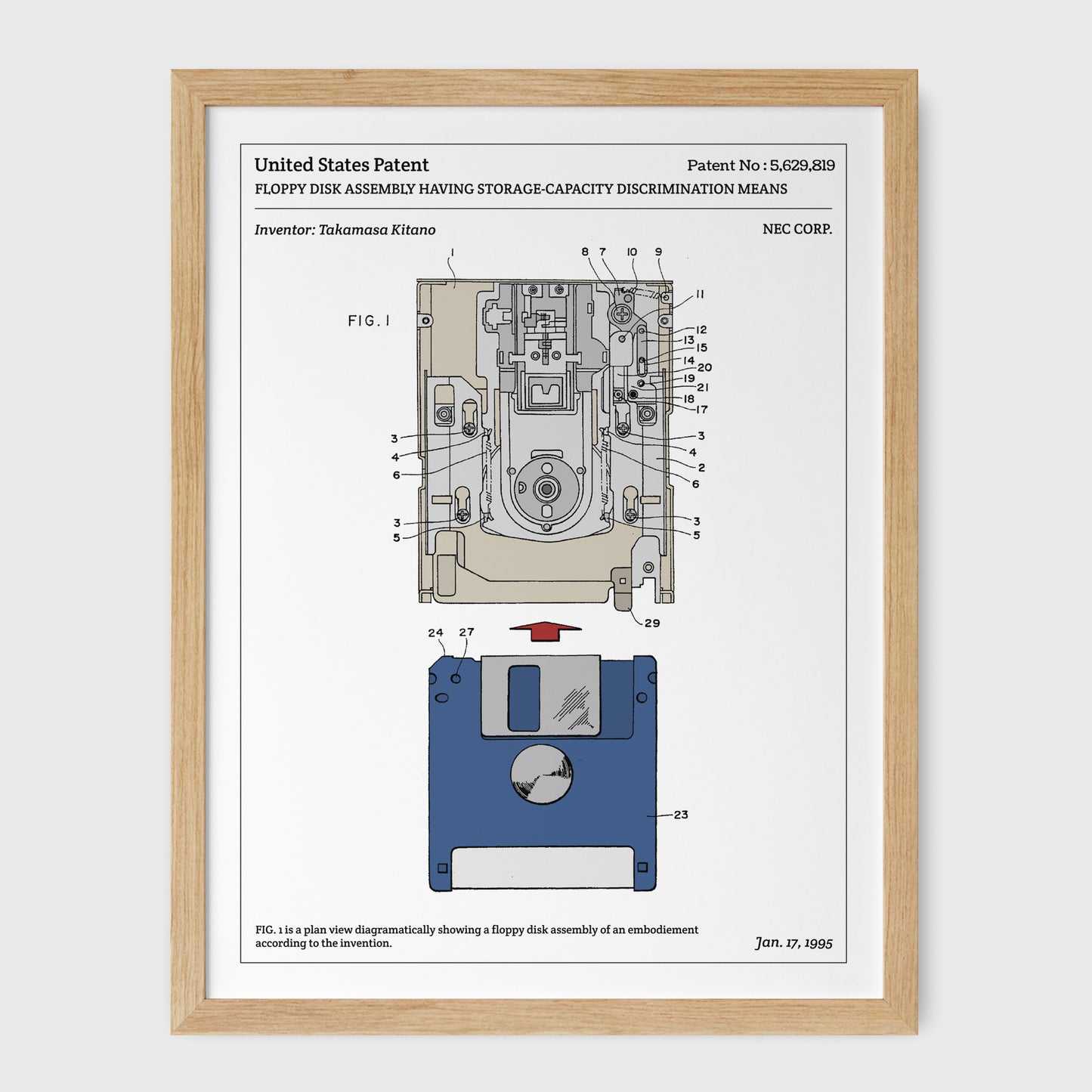 Affiche de brevet - Lecteur de disquettes