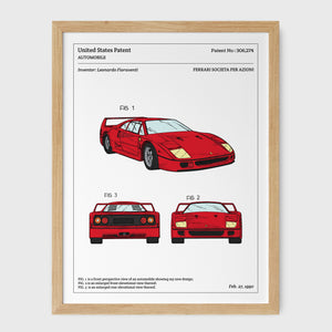 Affiche de brevet - Ferrari F40