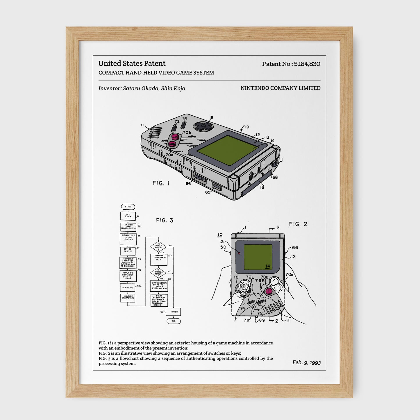 Affiche de brevet - Game Boy