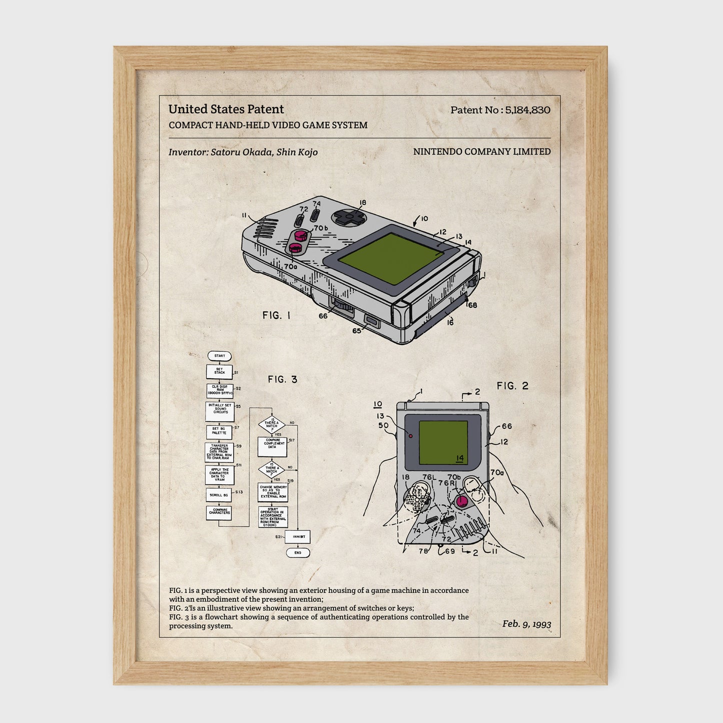 Affiche de brevet - Game Boy