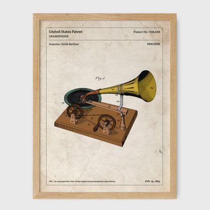 Affiche de brevet - Gramophone