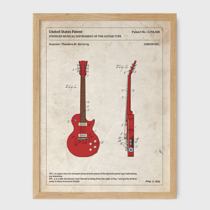 Affiche de brevet - Gibson Les Paul