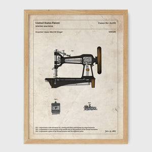 Affiche de brevet - Machine à coudre