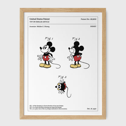 Affiche de brevet - Mickey Mouse