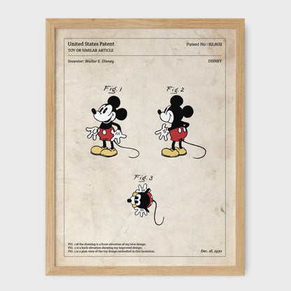 Affiche de brevet - Mickey Mouse