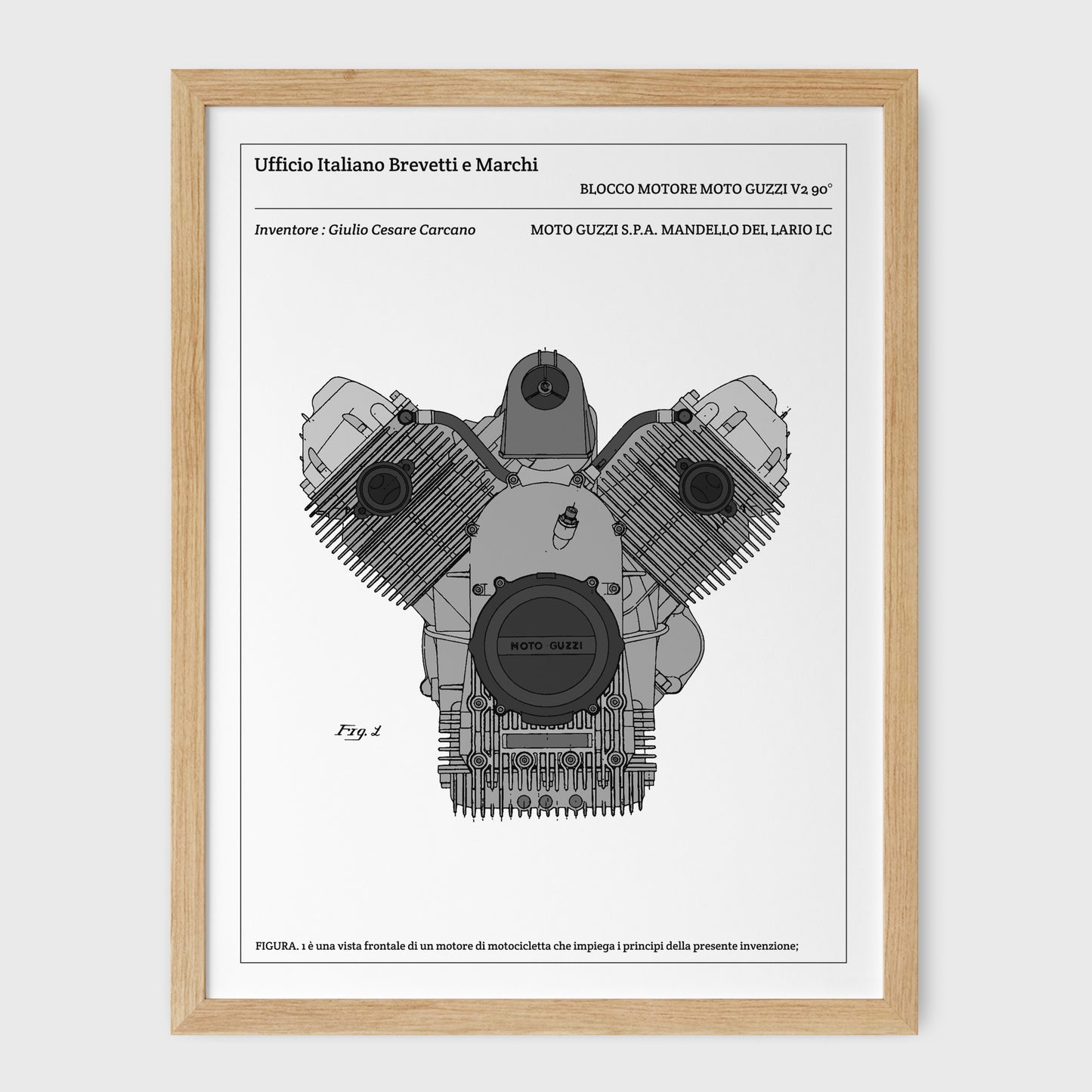 Affiche de brevet - Moteur de Moto Guzzi