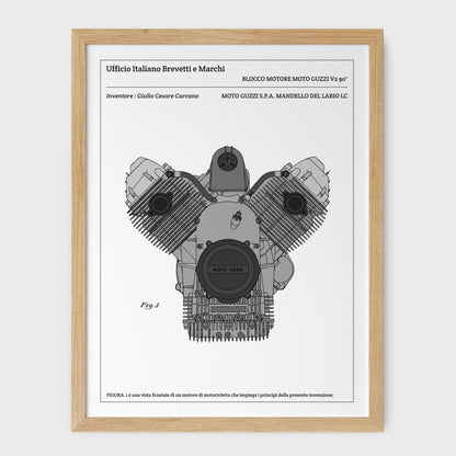 Affiche de brevet - Moteur de Moto Guzzi