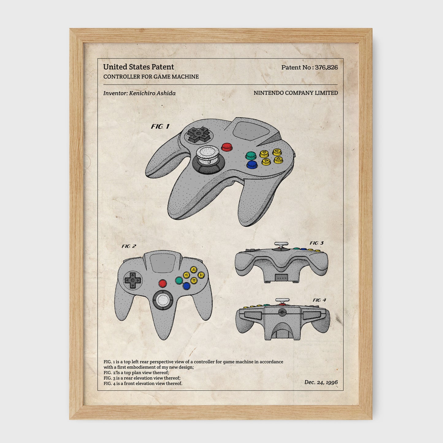 Affiche de brevet - Manette de Nintendo 64