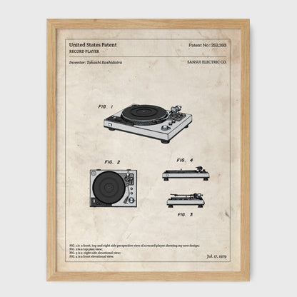 Affiche de brevet - Platine Vinyle