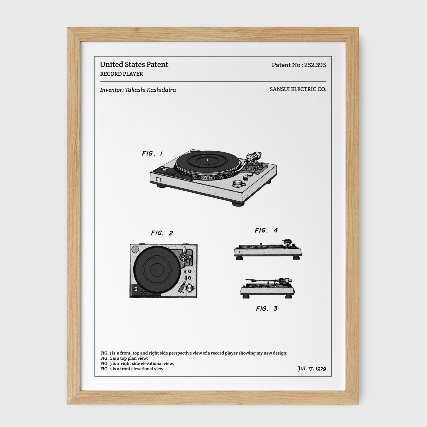 Affiche de brevet - Platine Vinyle