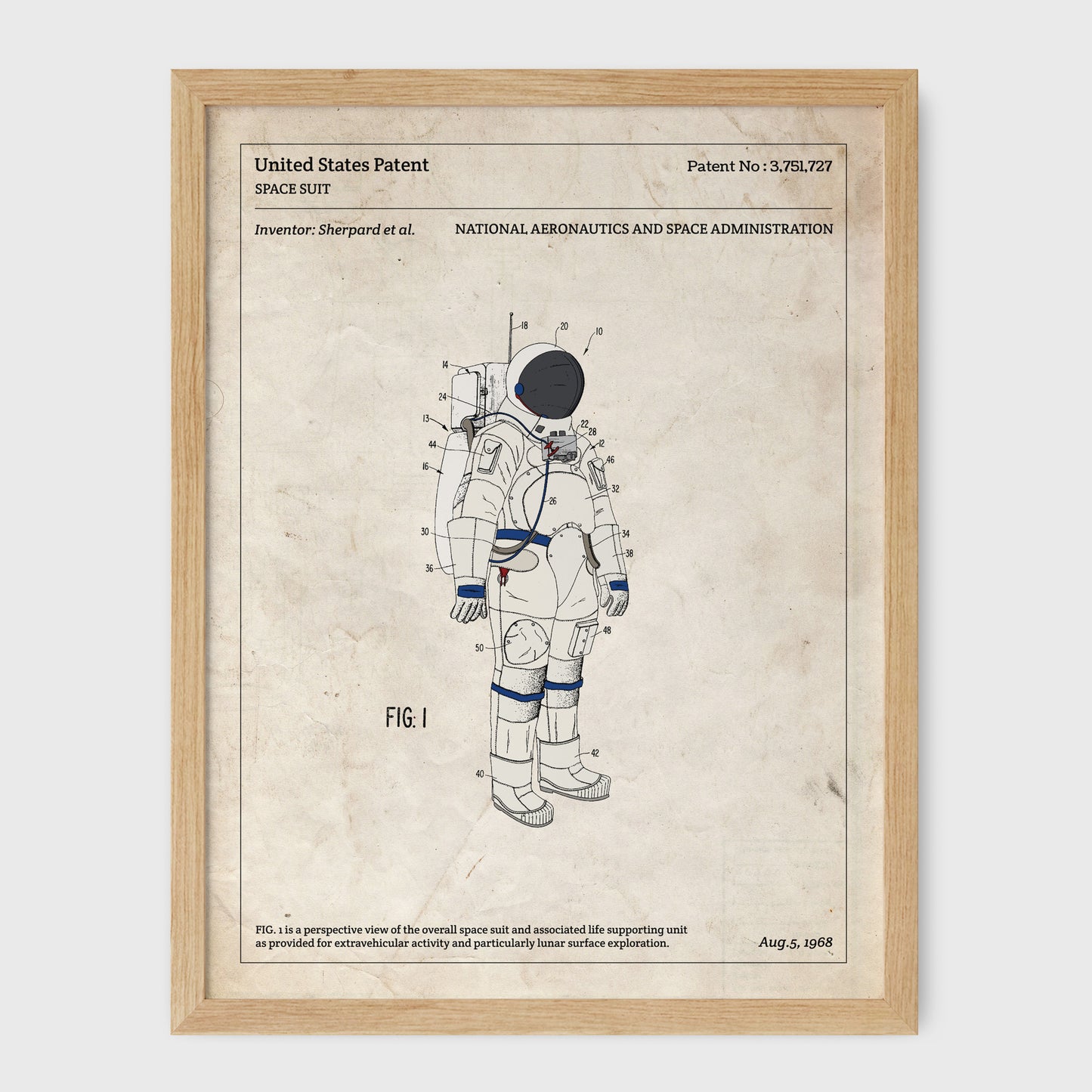 Affiche de brevet - Combinaison d'astronaute