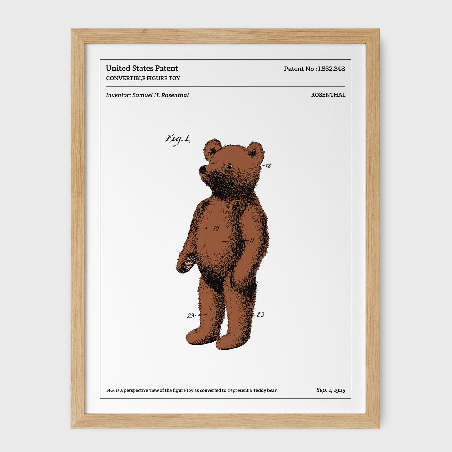 Affiche de brevet - Teddy Bear