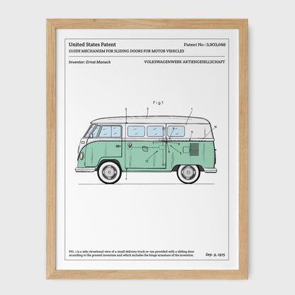 Affiche de brevet - Van Volkswagen Combi