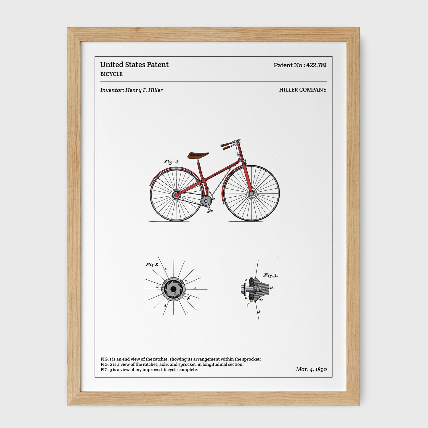 Affiche de brevet - Vélo