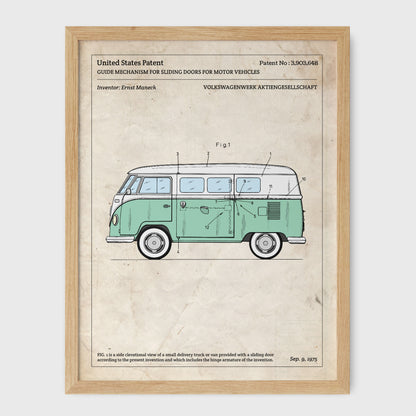 Affiche de brevet - Van Volkswagen Combi