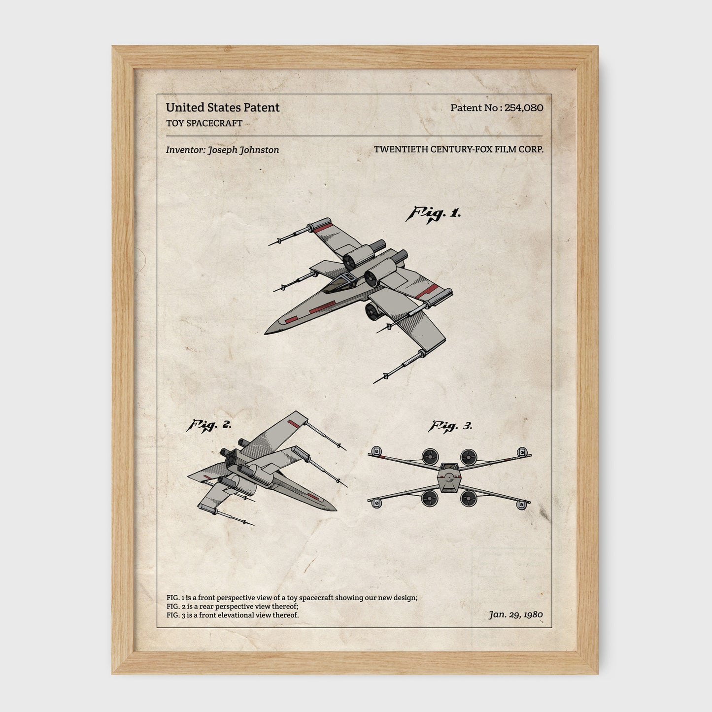 Affiche de brevet - Star Wars - X-Wing