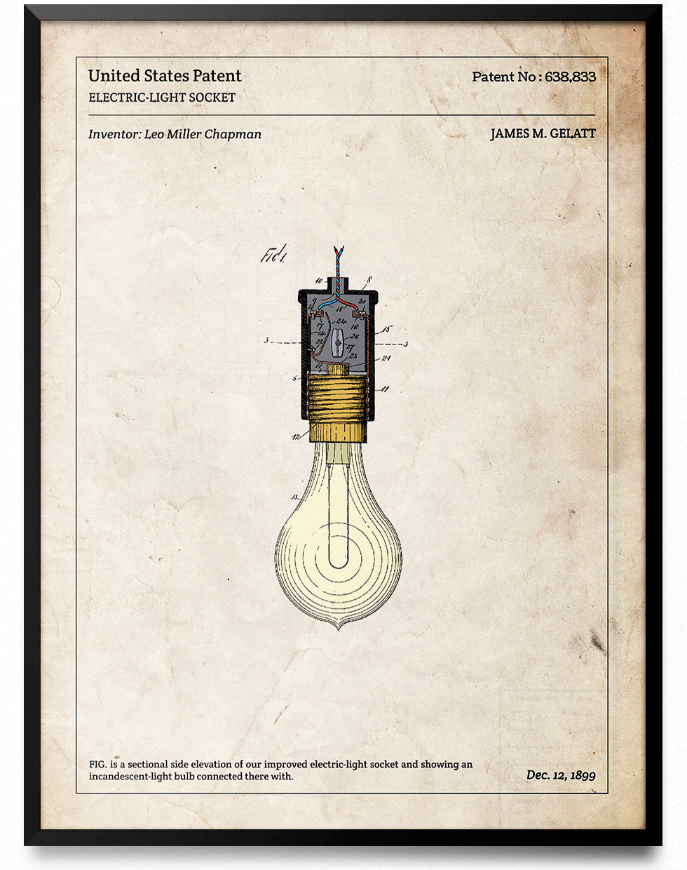 Affiche de brevet - Ampoule électrique
