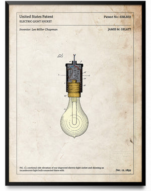 Affiche de brevet - Ampoule électrique