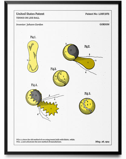 Affiche de brevet - Balle de tennis