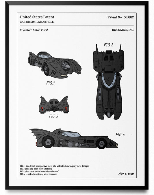 Affiche de brevet - Batmobile