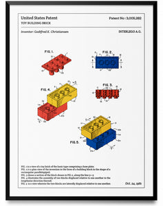 Affiche de brevet - Briques LEGO - L'Affiche Technique