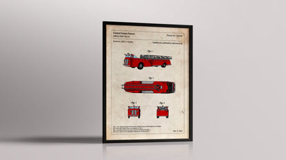 Affiche de brevet - Camion de pompier