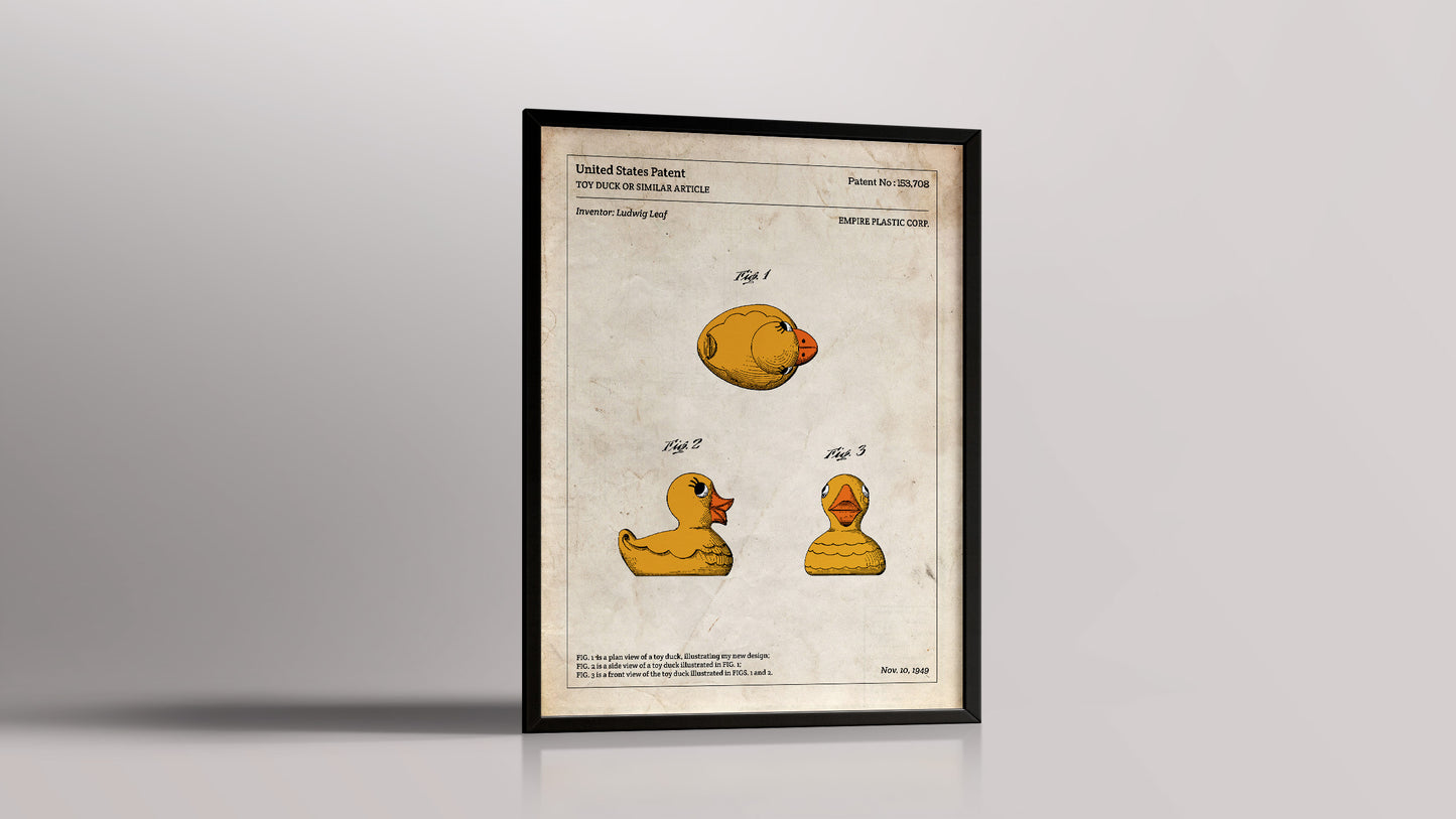 Affiche de brevet - Canard en plastique