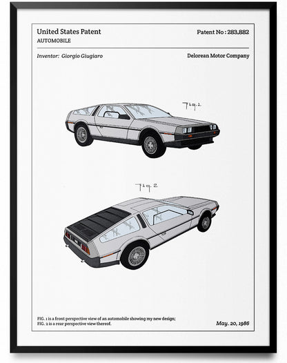 Affiche de brevet - Delorean - L'Affiche Technique