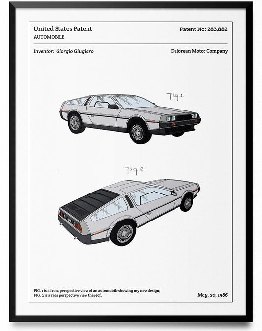 Affiche de brevet - Delorean - L'Affiche Technique