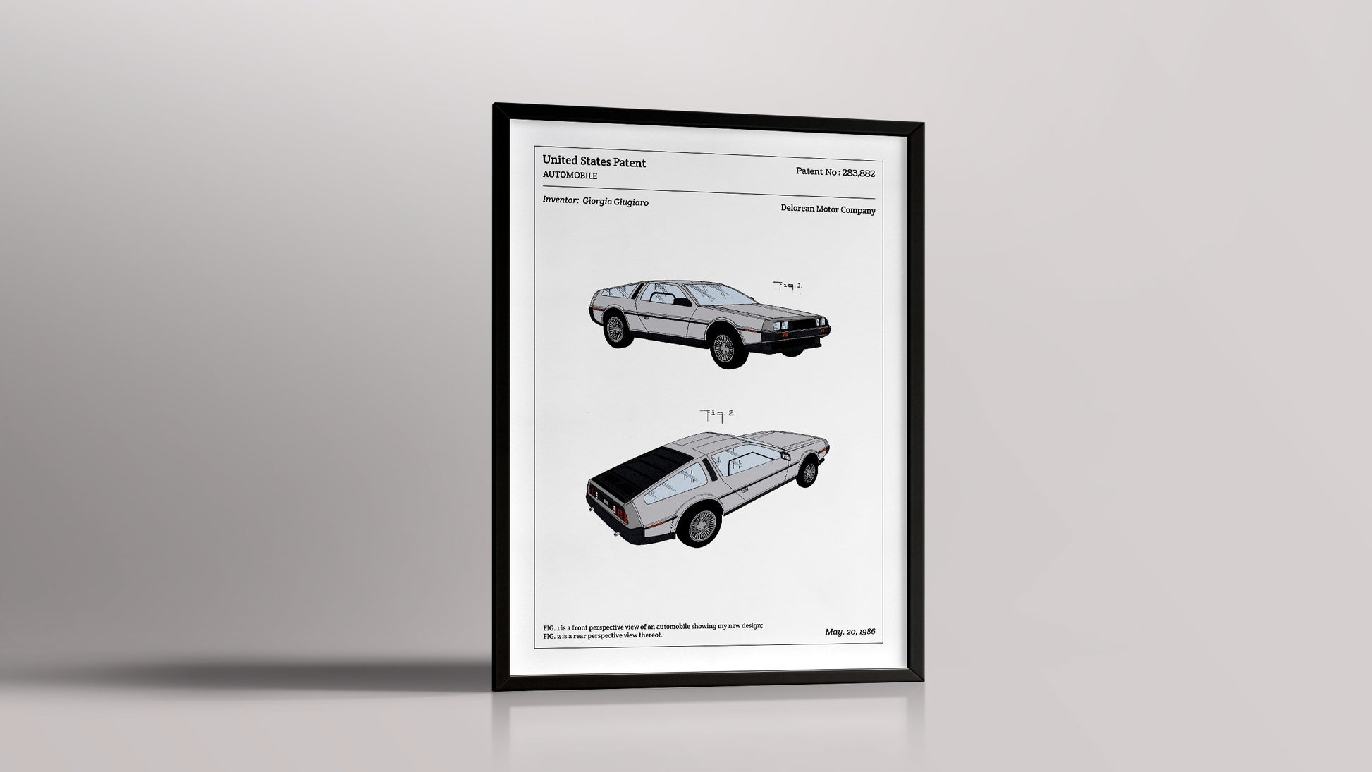 Affiche de brevet - Delorean - L'Affiche Technique