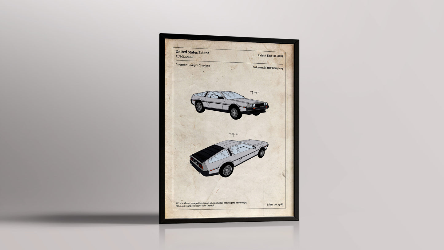 Affiche de brevet - Delorean